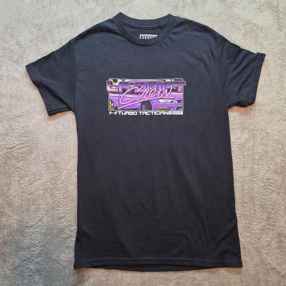 BOXSET Shirt Mens S Black LA Drift Crew Turbo Tacticians Racing Graphic T-Shirt